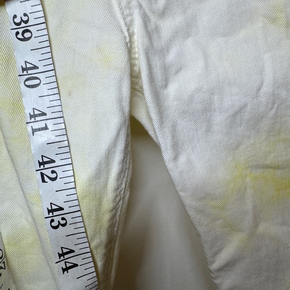Hudson Yellow White Tie Dye Skinny Zipper Fly Jeans Made in the USA Size 28 - Picture 6 of 15